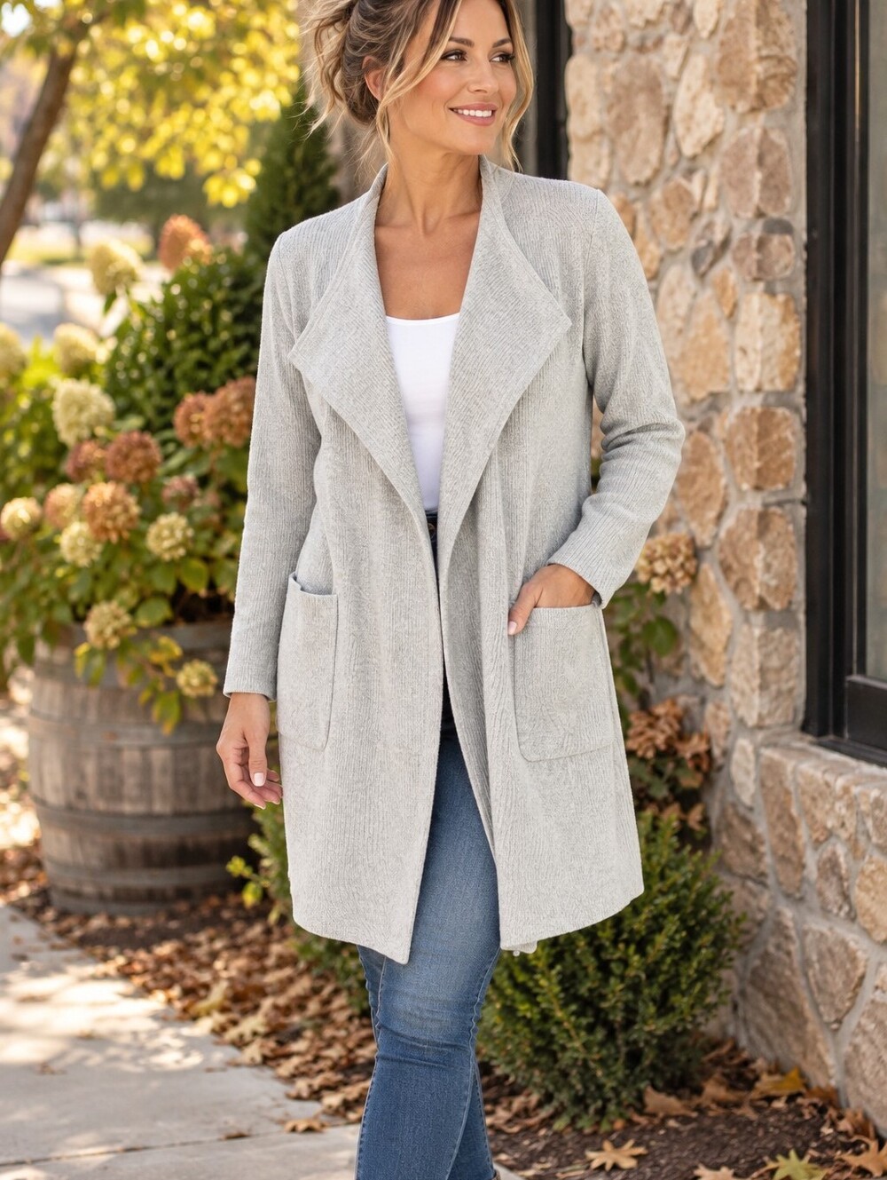 J. Crew soft knit merino wool cotton blend sweater coat